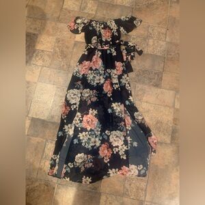 Off the shoulder flower maxi